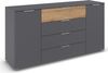 rauch Kombikommode Sideboard Türkommode Schubladenkommode Kommode ASTANA (Breite 160 cm / Höhe 81 cm, mit 4 Einlegeböden), 2-türig, 4 geräumige Schubladen, Kantengriff Alufarben MADE IN GERMANY Bild 4