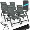 KESSER® Gartenstuhl Hochlehner mit Armlehnen | Aluminium Klappstuhl inkl. Kopfkissen Campingstuhl 7-Fach Verstellbar Rückenlehne | Atmungsaktiv & Wetterfest | Klappbar & Anti-Rutsch Anthrazit, 4 Stück Bild 4