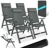 KESSER® Gartenstuhl Hochlehner mit Armlehnen | Aluminium Klappstuhl inkl. Kopfkissen Campingstuhl 7-Fach Verstellbar Rückenlehne | Atmungsaktiv & Wetterfest | Klappbar & Anti-Rutsch Anthrazit, 4 Stück Bild 5