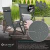 KESSER® Gartenstuhl Hochlehner mit Armlehnen | Aluminium Klappstuhl inkl. Kopfkissen Campingstuhl 7-Fach Verstellbar Rückenlehne | Atmungsaktiv & Wetterfest | Klappbar & Anti-Rutsch Anthrazit, 4 Stück Bild 2