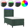 vidaXL Boxspringbett mit Matratze & LED Dunkelgrün 90x190 cm Samt 3139658 Bild 2