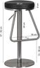 Wohnling Barhocker Edelstahl höhenverstellbare Sitzfläche 54 - 79 cm schwarz Bild 5