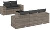 vidaXL 6-tlg. Garten-Sofagarnitur mit Kissen Grau Poly Rattan 3222299 Bild 2