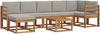 vidaXL Outdoor-Sofagarnitur mit Kissen 8 pcs Natürlich und Hellgrau 3366729 Bild 2