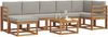 vidaXL Outdoor-Sofagarnitur mit Kissen 8 pcs Natürlich und Hellgrau 3366729 Bild 3
