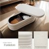 tectake® Sitzbank mit Stauraum, Scandi Sitzhocker, Hocker mit Stauraum, Teddy Stoff, Pouf, Polsterhocker, Sitztruhe, Truhe mit Deckel, Truhenbank mit Stauraum, Möbel für Wohnzimmer - Bouclé créme-weiß Bild 3