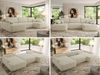 U-förmige Ecke, Ecksofa mit schlaffunktion und bettkasten, lose kissen, Wellenfeder, Big sofa XXL - CUBO U - Creme Struktur Bild 2
