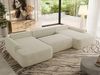 U-förmige Ecke, Ecksofa mit schlaffunktion und bettkasten, lose kissen, Wellenfeder, Big sofa XXL - CUBO U - Creme Struktur Bild 4