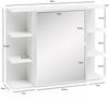 Hängeschrank WL5.754 Weiß 80 x 64,5 x 20 cm Spanplatte Spiegelschrank Modern, Design Badregal Freischwebend, Schränkchen mit Spiegel, Badezimmerschrank Holz Hängeschrank mit Badspiegel Bild 4