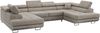 Ecksofa, Wohnzimmer U Couch, Polstersofa mit Bettkasten - GUSTAW-U - Beige Stoff Bild 4