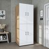 Roomart Waschmaschinenschrank DORA-II- Waschmaschinen- & Trocknerschrank mit Türen & Ausziehbrett – Waschküchenschrank für Waschmaschine & Trockner • Weiß-Eiche Bild 2