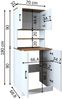 Roomart Badezimmer Waschmaschinenschrank - SERIE ATLANTIC-I- 70 cm breit, Waschmaschinenüberbau für Bad & Waschküche • Weiß-Eiche Bild 5