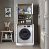 Roomart Badezimmer Waschmaschinenschrank - SERIE ATLANTIC-I- 70 cm breit, Waschmaschinenüberbau für Bad & Waschküche • Weiß-Eiche Bild 4