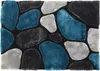 Vente-unique - Hochflorteppich - 160 x 230 cm - Türkis & Grau - PIETRA Bild 2