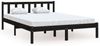 vidaXL Massivholzbett Schwarz Kiefer 135x190 cm UK Double Bild 2