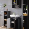 Badmöbel-Set Irma Anthrazit Hochglanz 4 Teile, mit Hochschrank Vicco Bild 5