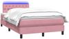 vidaXL Boxspringbett mit Matratze & LED Rosa 120x220 cm Samt 3317216 Bild 3