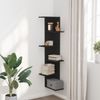 vidaXL Wand-Eckregal Schwarz 36,5x36,5x140 cm Holzwerkstoff 852628 Bild 3