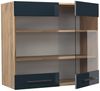Küchenglasschrank Fame-Line Dunkelblau Hochglanz 80 cm Vicco Bild 4