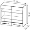 Küchenglasschrank Fame-Line Dunkelblau Hochglanz 80 cm Vicco Bild 3