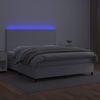 vidaXL Polsterbett mit Matratze & LED Weiß 160x200 cm Kunstleder Bild 4