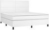 vidaXL Polsterbett mit Matratze & LED Weiß 160x200 cm Kunstleder Bild 3