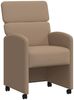 vidaXL Esszimmerstühle mit Rollen 2 pcs Cappuccino 58 x 65 x 98 cm 42017889 Bild 2