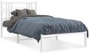 vidaXL Bettgestell mit Kopfteil Metall Weiß 100x190 cm 376367 Bild 2