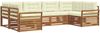 vidaXL Outdoor-Sofagarnitur mit Kissen 6 pcs Natur und Creme 3374020 Bild 2