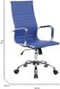 Dmora Stuhl mit Rädern Attilia, Chefsessel mit Armlehnen, Ergonomischer Bürostuhl, Blau, 63x54h106/116 cm Bild 3