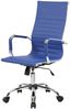 Dmora Stuhl mit Rädern Attilia, Chefsessel mit Armlehnen, Ergonomischer Bürostuhl, Blau, 63x54h106/116 cm Bild 2