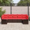vidaXL Garten-Sofa-Set mit Speicher 7 pcs Braun Poly Rattan 3354183 Bild 3
