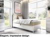MEBLINI Kinderbett mit Bettkasten FILIPPO 1 90x200 Links - H3/Beige Samt Gepolstert Einzelbett mit Matratze - Polsterbett mit Stauraum - Bett mit Kopfteil – Stauraumbett Bild 2