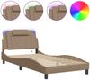 vidaXL Bettgestell "Viana" mit LED ohne Matratze Cappuccino-Braun 100x200 cm 3214005 Bild 2