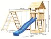 Karibu Spielturm Lotti mit Doppelschaukelanbau und Klettergerüst Mit blauer Rutsche Bild 3