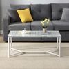 FineBuy Couchtisch Glas Metall 100 cm, Rechteckiger Wohnzimmertisch Modern mit Glasplatte & Metallgestell, Sofatisch im Industrial Design für Wohnzimmer Bild 4