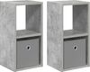 vidaXL Nachttisch 2 pcs Beton Grau 25,5 x 22 x 49,5 cm Holzwerkstoff 8000603 Bild 2