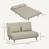 HOMCOM Schlafsofa Schlafsessel, Klappsessel mit Bettfunktion, Klappbarer Relaxsessel in Samtoptik 1 Teile, bis 250 kg belastbar, für Wohnzimmer, Beige Bild 2