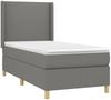 vidaXL Boxspringbett mit Matratze Stoff Dunkelgrau 80x200 cm, Härtegrad: H2 [3131786] Bild 3