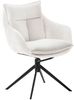 2er Set Esszimmerstuhl Parker, 360° drehbar - Creme / Edelstahl Bild 3