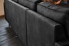 KAWOLA Ecksofa VILNIUS 3-Sitzer mit Longchair links Lederfaserstoff schwarz 85 x 170 x 286 cm Bild 5