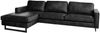 KAWOLA Ecksofa VILNIUS 3-Sitzer mit Longchair links Lederfaserstoff schwarz 85 x 170 x 286 cm Bild 3