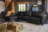 KAWOLA Ecksofa VILNIUS 3-Sitzer mit Longchair links Lederfaserstoff schwarz 85 x 170 x 286 cm Bild 2