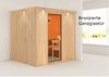 Karibu Sauna Sodin mit Dachkranz + 9kW Saunaofen mit ext. Steuerung Easy Energiespartür Bild 5