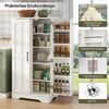 Küchenschrank, LED-Sensorlicht, großer 2-türiger Aufbewahrungsschrank mit verstellbaren Regalböden & Türablagen – geeignet für Küche, Esszimmer oder Wohnzimmer, weiß, 120 x 60 x 40 cm Bild 4