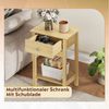 WLIVE Nachttisch Nachttisch mit Schublade und Ablage, Beistelltisch Holz 40×30×60,6cm (1 Tisch), schmal, offenes Fach Bild 4