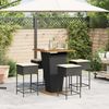 vidaXL 5-tlg. Gartenbar-Set mit Kissen Schwarz Poly Rattan 3261481 Bild 3