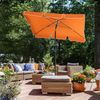 Songmics Sonnenschirm mit Aufbewahrungstasche, ohne Ständer, UPF 50+, Stahl / Polyester, Orange, 200 x 125 cm Bild 2