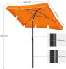 Songmics Sonnenschirm mit Aufbewahrungstasche, ohne Ständer, UPF 50+, Stahl / Polyester, Orange, 200 x 125 cm Bild 5