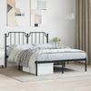 Doppelbett, Bettgestell Modernen mit Kopfteil Metall Schwarz 140x190 cm d479e Bild 2